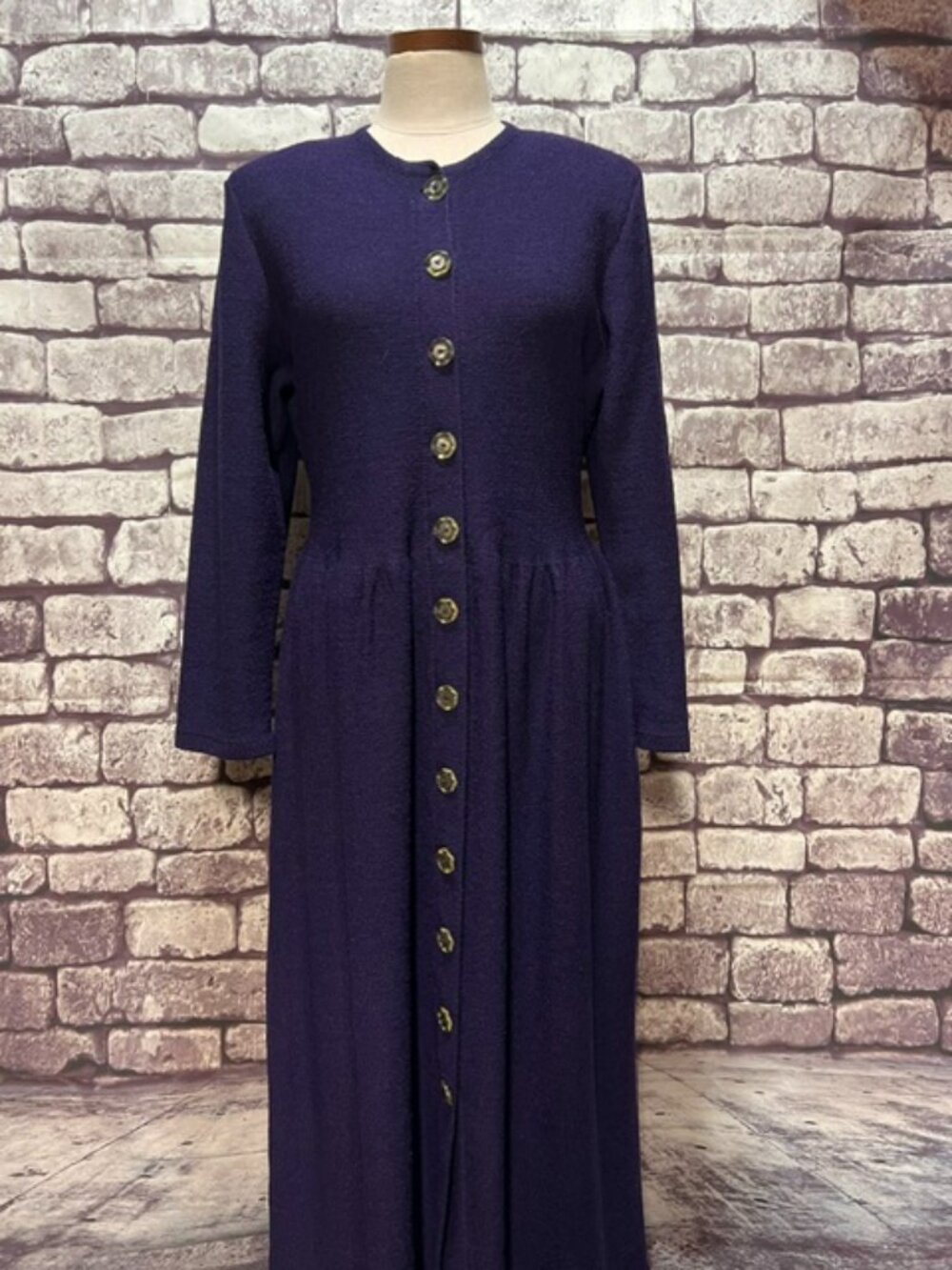Carole Wang Vintage Purple Button Down Dress Size M